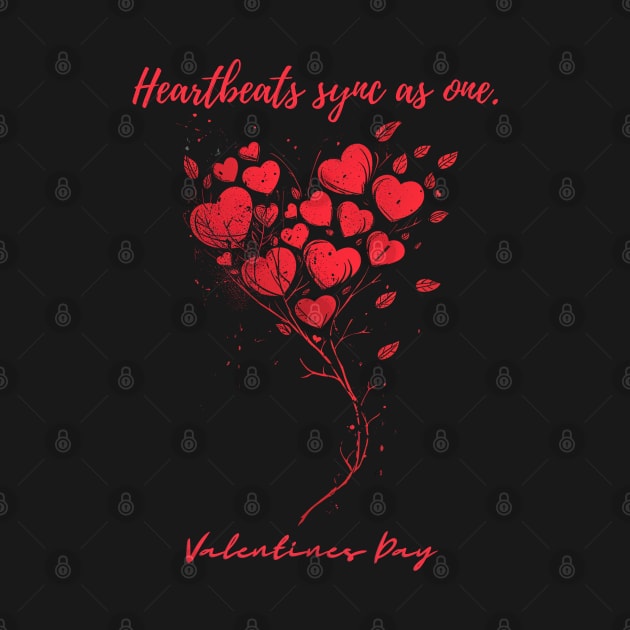 Heartbeats sync as one. A Valentines Day Celebration Quote With Heart-Shaped Baloon by DivShot 
