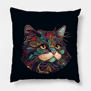 Boho Cat Lady Vintage - Cat Hippy Lover Pillow