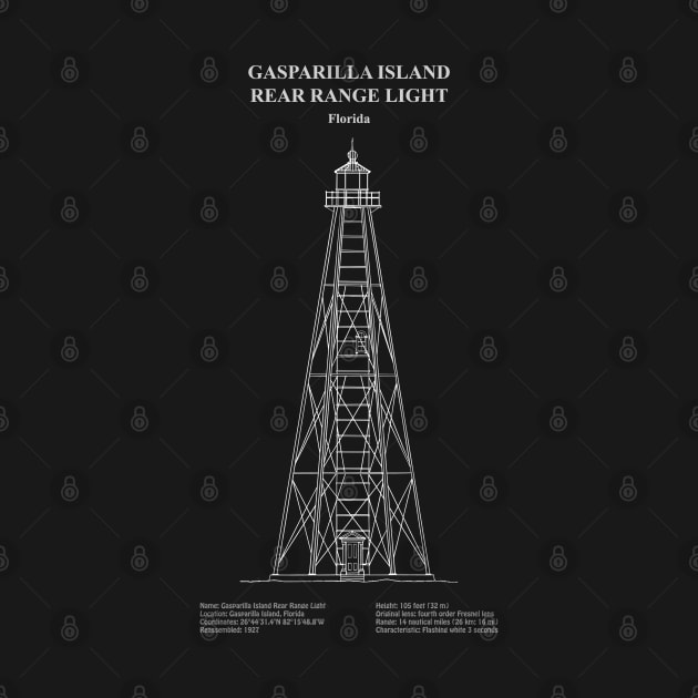 Gasparilla Island Rear Range Light - Boca Grande Lighhouse - Florida - ADpng by SPJE Illustration Photography