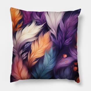 Vibrant Plumes: A Feathered Fantasy Pillow