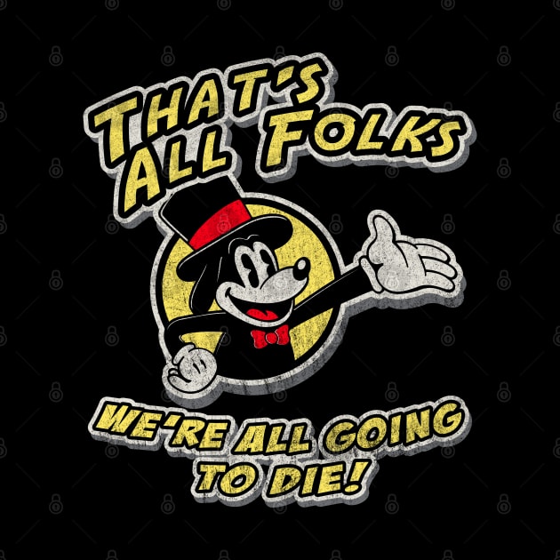 That's All Folks Vintage Cartoon by Alema Art