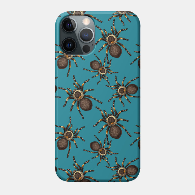 Tarantulas on blue - Tarantulas - Phone Case