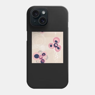 Pink abstract circle flowers on sand Phone Case