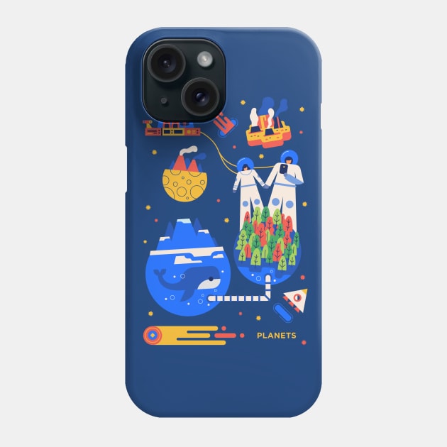 Planets Phone Case by thehappyonion