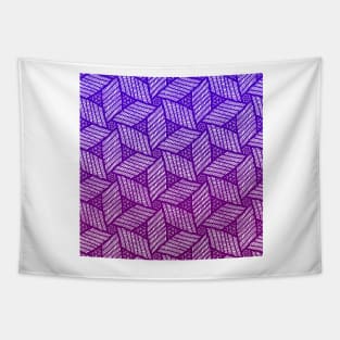 Japanese style wood carving pattern in purple Tapestry