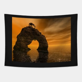 Rock and sea, somewhere in Brazil 3D rendering Tapestry