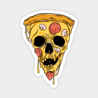 Pizza skull. Half Human Half Pizza Magnet