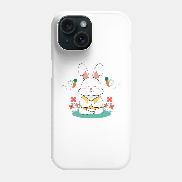 Bunny Yoga Phone Case by Anicue