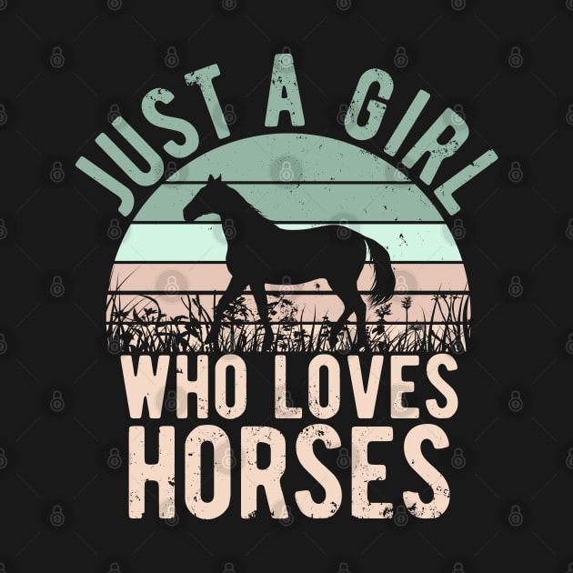 Just A Girl Who Loves Horses for Horse Lovers Gift by Zen Cosmos Official