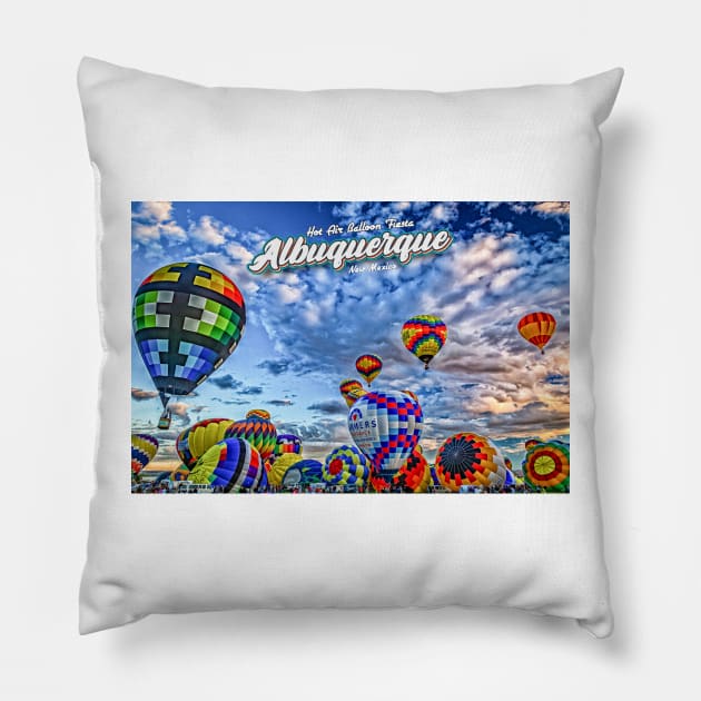 Albuquerque Hot Air Balloon Fiesta Pillow by Gestalt Imagery