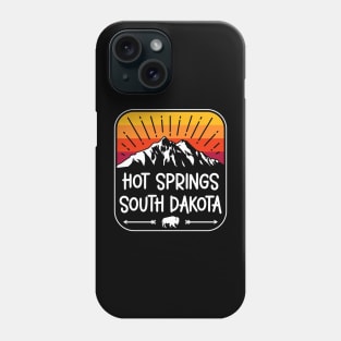 Hot Springs South Dakota Vintage Mountain Sunset Phone Case