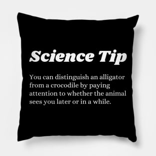 Funny Science tip Crocodile Alligator Pillow