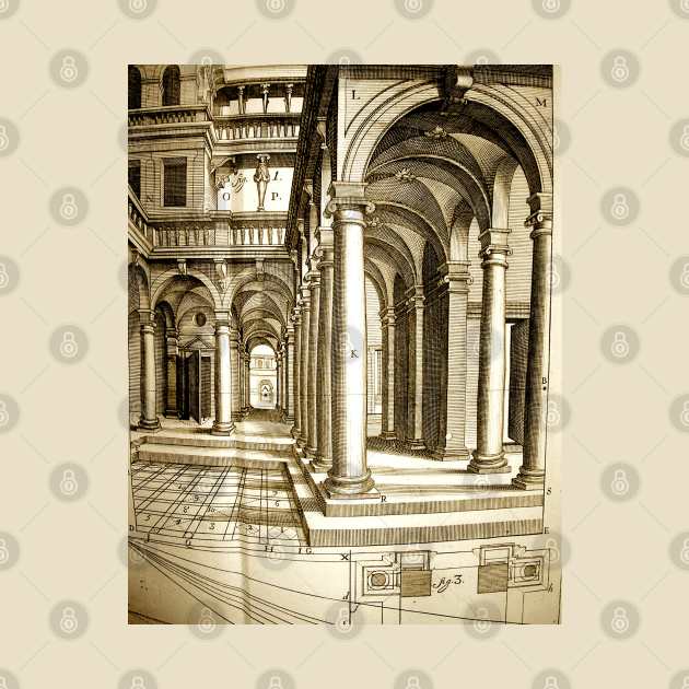 Architectural 2 Antique Engraving by chilangopride