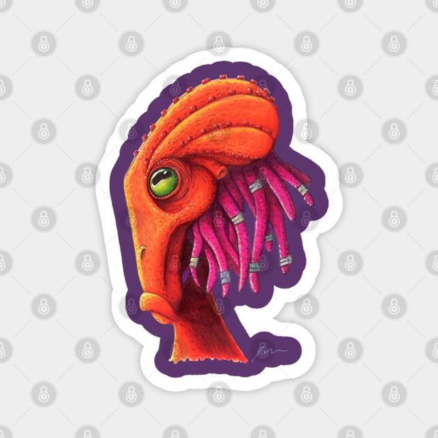 Orange Octo-Guy Magnet by somekindofguru