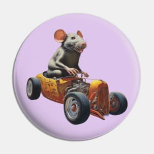 Rat in Hot Rod Pin