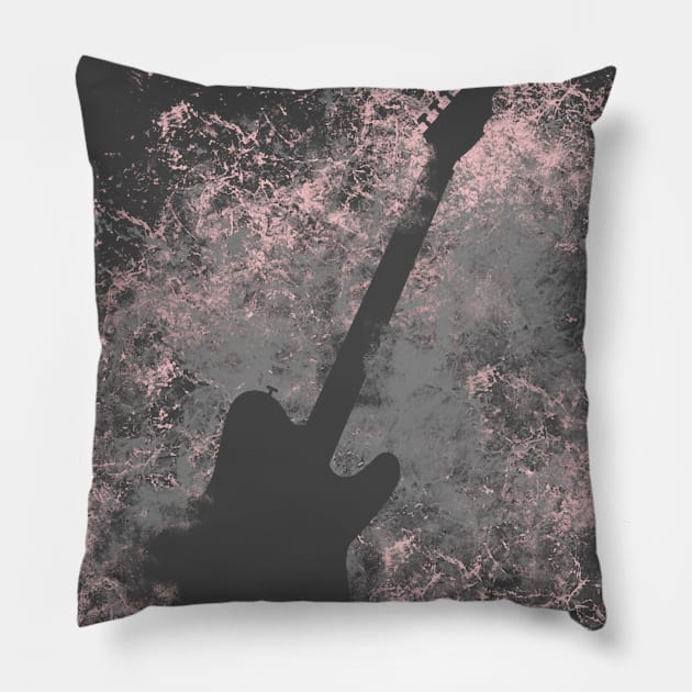 Guitarra eléctrica silueta Pillow by magenta-dream