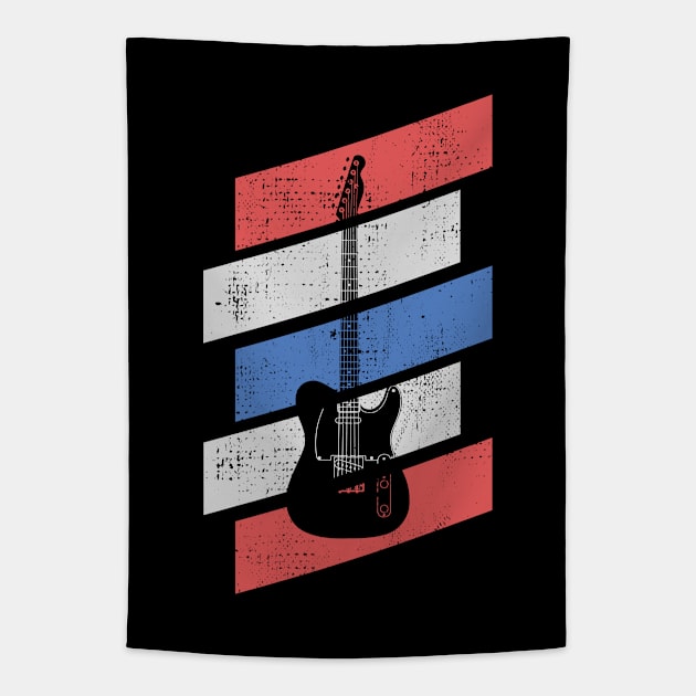 Retro Vintage T-Style Electric Guitar Tapestry by nightsworthy