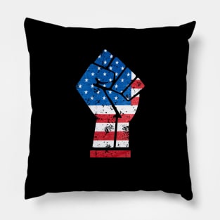 4th of July black power fist Pillow