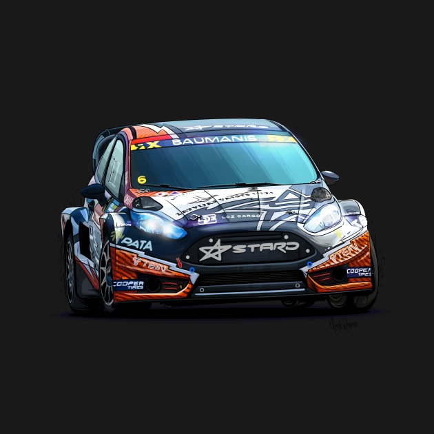 Ford Fiesta WRX Rallycross - Janis Baumanis by Mario Ramos Rally Art