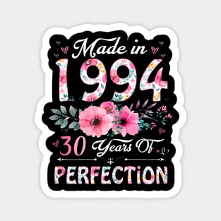 Year Old Made In 1994 Floral 30th Birthday Magnet