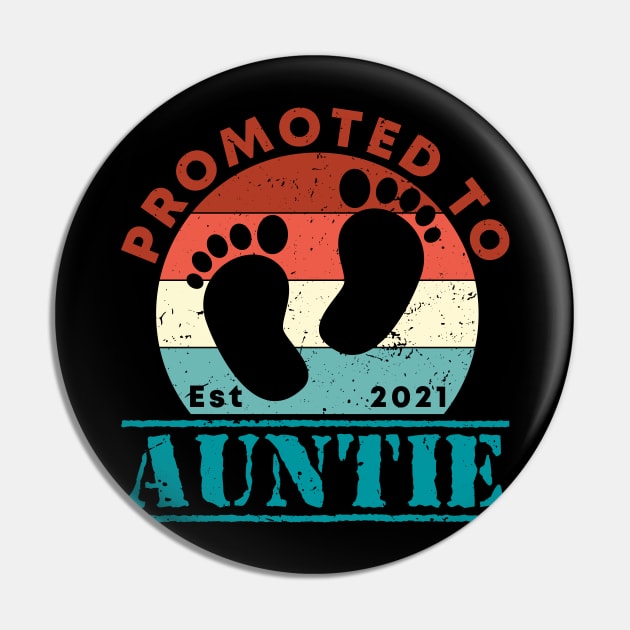 Vintage Promoted to Auntie 2021 new Aunt gift Auntie Pin by Abko90