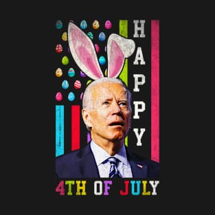 Funny Biden Happy 4th Of July Confused Easter Biden Bunny T-Shirt