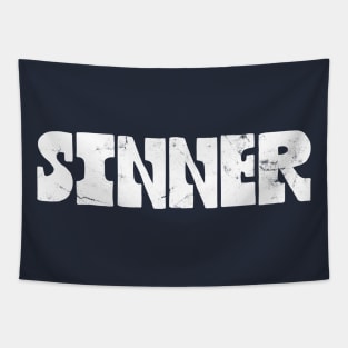 Sinner / Retro Punk Typography Design Tapestry