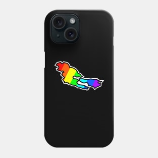 Pender Island in Rainbow Silhouette Colours - Gulf Islands Gift - Pender Island Phone Case