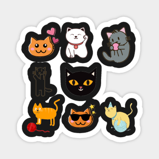 Cat 8 pk Stickers Collection Magnet