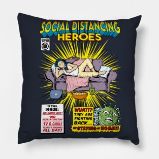 SOCIAL DISTANCING HEROES- WOMAN Pillow