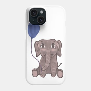 Baby elephant with balloon Phone Case