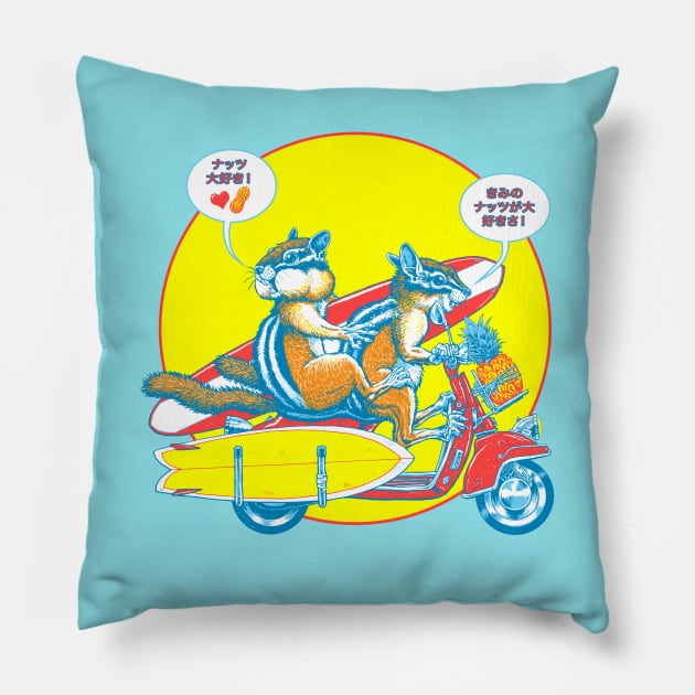 Surf Chipmunks! Pillow by CMButzer