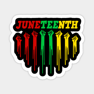 Juneteenth Raising Fist Vintage Retro Black History Month Magnet