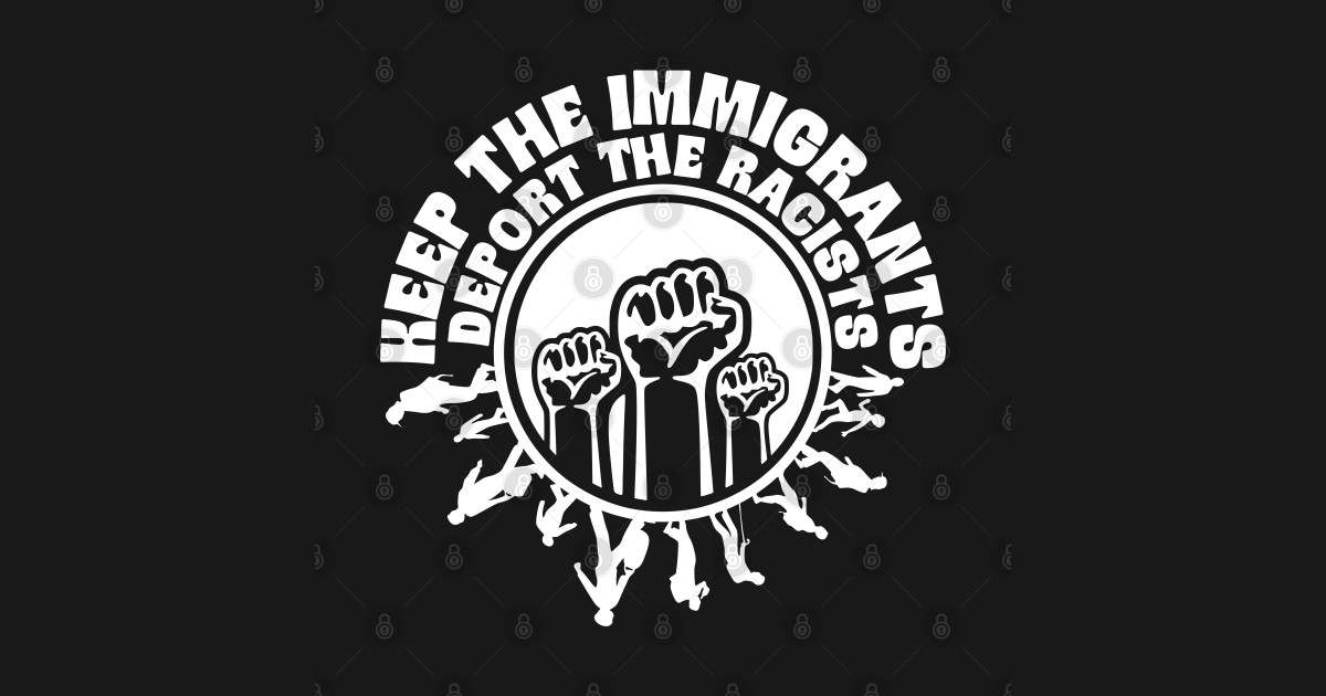 Anti-Racism Activist Keep The Immigrants Deport The Racists Men's T-shirt Back Print - DE