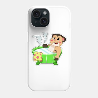 Meerkat at Bathing in Bathtub Phone Case