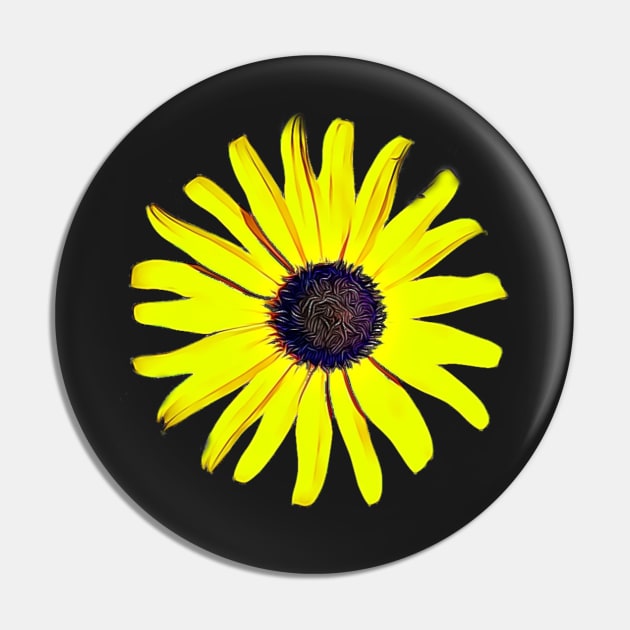 Black Eyed Susan Flowers Maryland Artistic Pattern Pin by BubbleMench