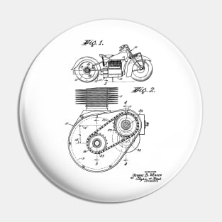 Shaft Drive For Motorcycles Vintage Patent Drawing Pin