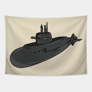 Submarine cartoon illustration Tapestry