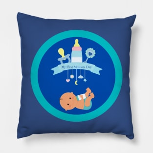 Moms First Mothers Day,  Baby Boy Pillow