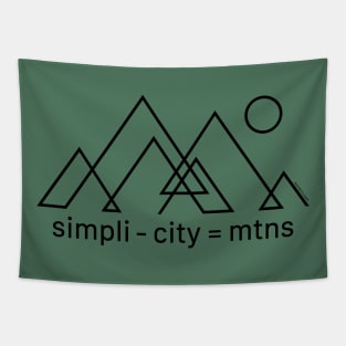 Simplicity = Mountains Tapestry