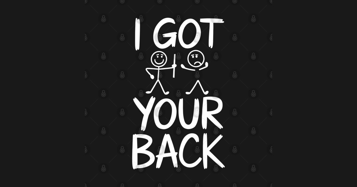 T-shirt "I Got Your Back" Avec Stickmen - Slogan Humoristique Phosphorescent (Glow In The Dark) - Fruit Of The Loom