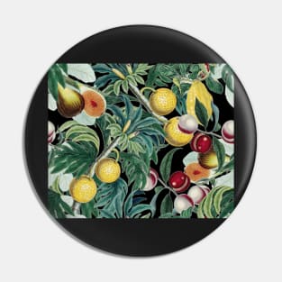 Vintage Fruit Pattern on black Pin