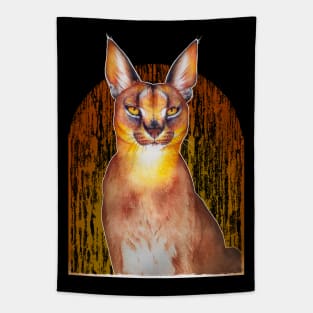 The watercolor Caracal Tapestry