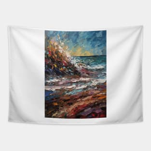 Oil Painting Prints, Crashing Waves Art, Beach Wall Decor, Ocean Scenes, Coastal Artwork, Seaside Decor, Nautical Home Tapestry