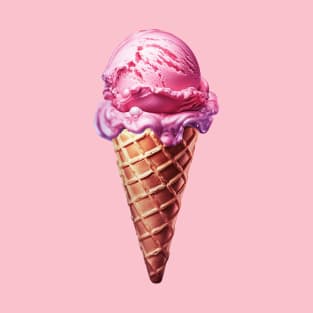 Raspberry Sorbet Sweet Ice Cream Cone T-Shirt