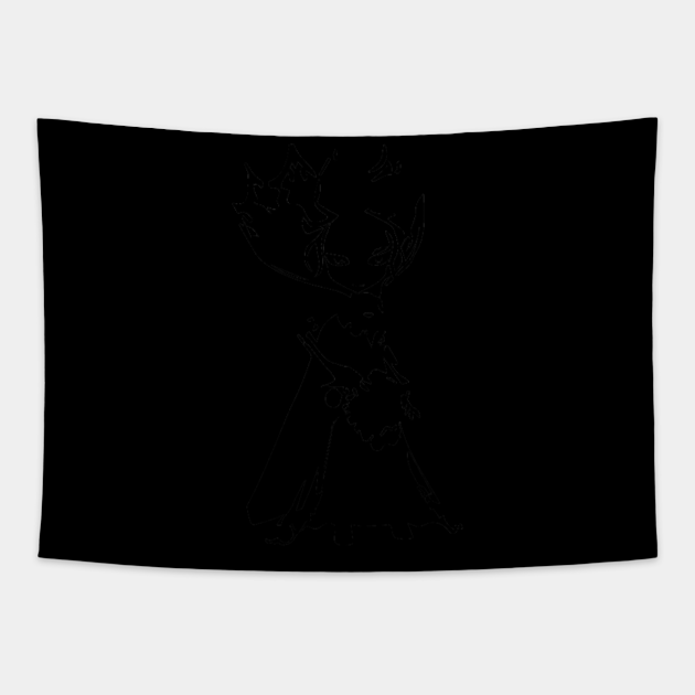 Rakshasa (night stalker) minimal silhouette white Tapestry by WannabeArtworks