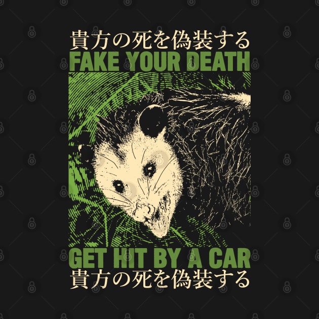 Fake Your Death Vintage Green Opossum by giovanniiiii