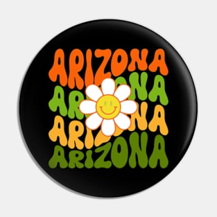 Arizona Groovy Daisy Wanderlust Travel State Pin