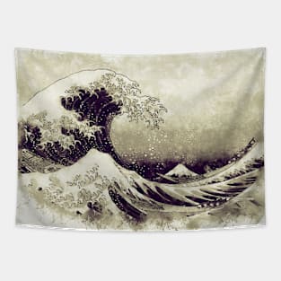 ✪ The Great Wave Off Kanagawa ✪ Retouched Vintage Watercolor Fan Art Historic Japanese Masterpiece Tapestry