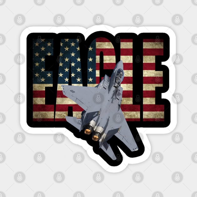 US AIRFORCE F15 EAGLE FIGHTER PLANE US FLAG Magnet by Dirty Custard Designs 